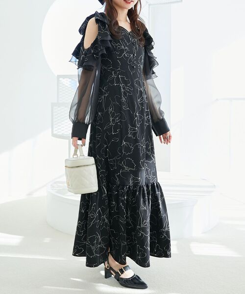 MAJESTIC LEGON（マジェスティックレゴン） ワンピース フリルリボン肩