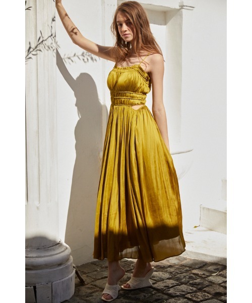 シャーリングサテンドレス エステラケー Estella.K ワンピース Estella.K ワンピース Julia Satin Long Dress シャーリング