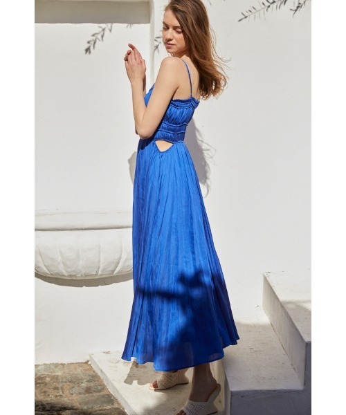 シャーリングサテンドレス エステラケー Estella.K ワンピース Estella.K ワンピース Julia Satin Long Dress シャーリング