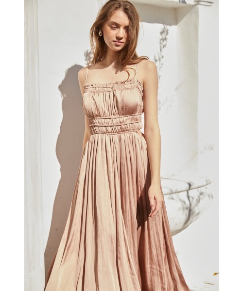 Estella.K ワンピース Julia Satin Long Dress シャーリング