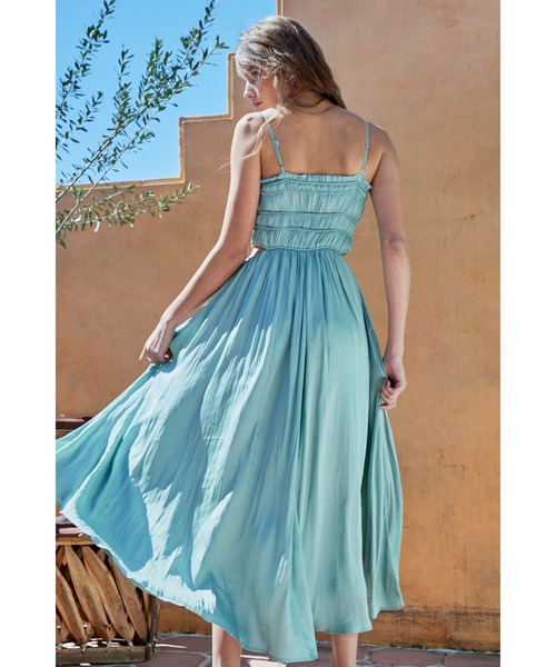 Estella.K ワンピース Julia Satin Long Dress シャーリング