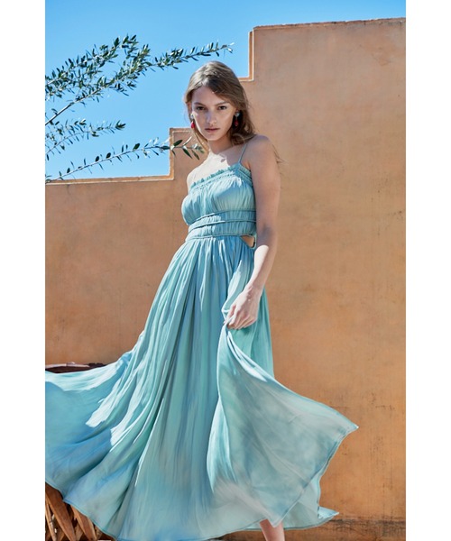 シャーリングサテンドレス エステラケー Estella.K ワンピース Estella.K ワンピース Julia Satin Long Dress シャーリング