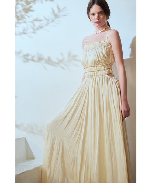 Estella.K ワンピース Julia Satin Long Dress シャーリングサテン