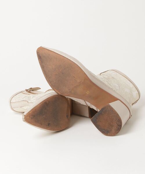 「FURFUR」 ショートブーツ 37 ベージュ レディース_画像3