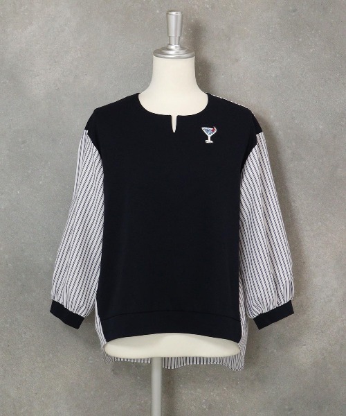 STUDIO PICONE（スタジオピッコーネ） tシャツ ストライプ切替プル