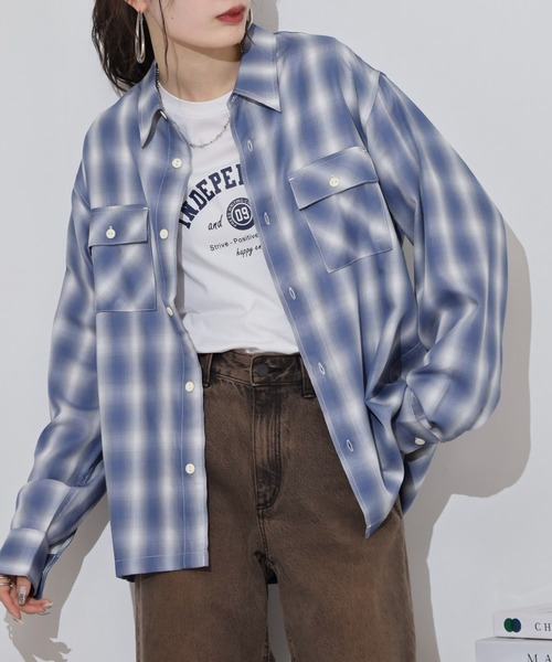 BIG MIKE（ビッグマイク） シャツ BIG MIKE Rayon Ombre Check Shirts