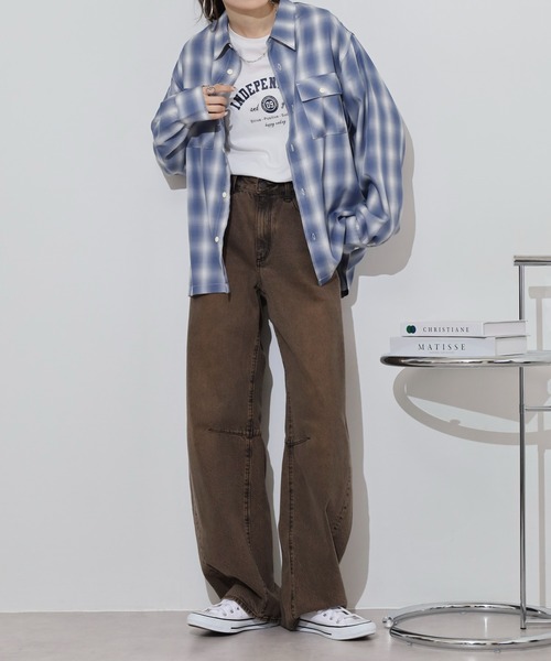 ビッグマイク　レーヨン　オンブレチェックシャツ　M 完売商品 BIG MIKE（ビッグマイク） シャツ BIG MIKE Rayon Ombre Check Shirts