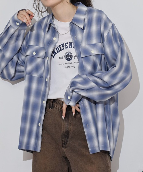 BIG MIKE（ビッグマイク） シャツ BIG MIKE Rayon Ombre Check Shirts