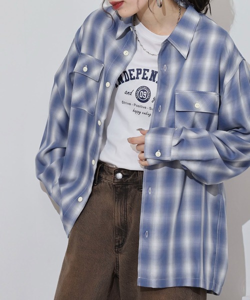 BIG MIKE（ビッグマイク） シャツ BIG MIKE Rayon Ombre Check Shirts