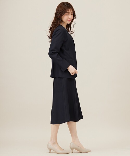 【との】ノーカラージャケット &amp; スカート&amp;anysisオールインワン ANY SIS（エニィスィス） ジャケット ノーカラージャケット 「UVカット