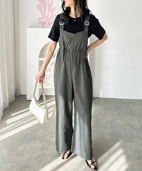 GeeRA（ジーラ） サロペット オーバーオール フロントジップミリタリー