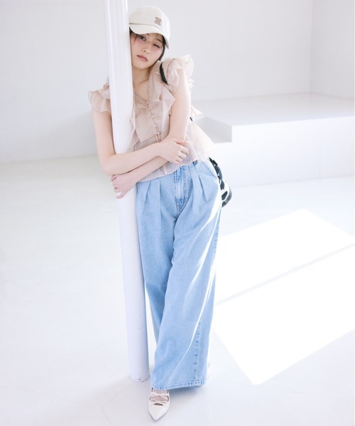 すぐ届く【JILL by JILL】可愛い EDWIN デニム ワイド パンツ JILL by STUART ジーンズ デニム デニムパンツ EDWINコラボ
