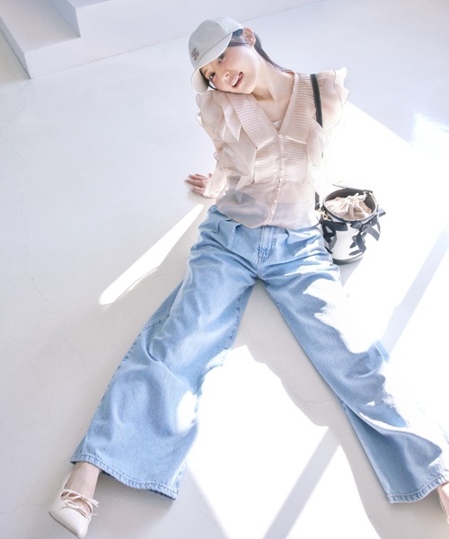 すぐ届く【JILL by JILL】可愛い EDWIN デニム ワイド パンツ JILL by STUART ジーンズ デニム デニムパンツ EDWINコラボ