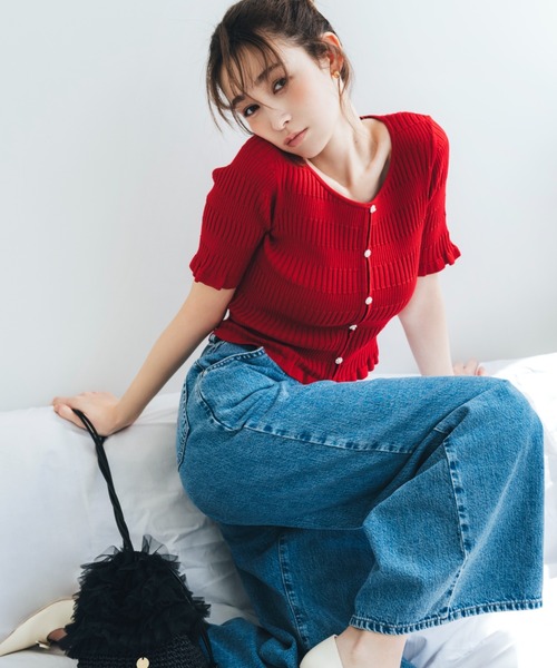 すぐ届く【JILL by JILL】可愛い EDWIN デニム ワイド パンツ JILL by STUART ジーンズ デニム デニムパンツ EDWINコラボ
