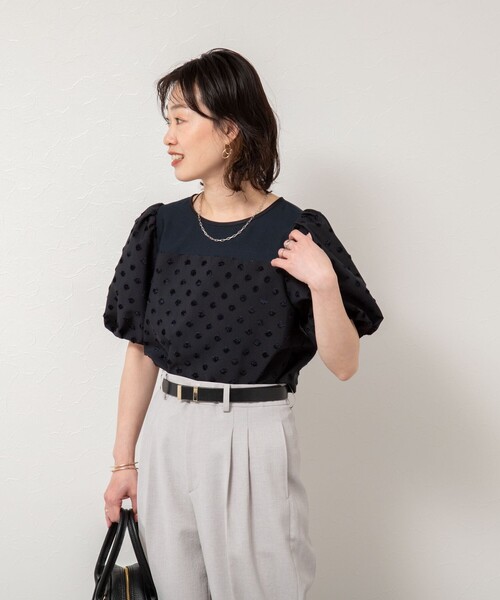 【新品未使用タグ付き】NOLLEY'S ドットジャガードバルーンスリーブブラウス NOLLEY'S｜ドットジャガードバルーンスリーブブラウス | Rakuten