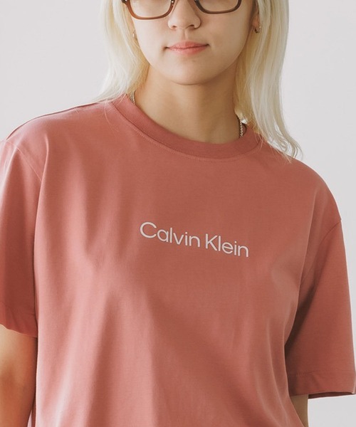 売れ筋商品|||カルバンクライン Tシャツ レディース トップス CLASSIC LOGO TEE - Print T-shirt - powder orange Calvin Klein tシャツ Klein/カルバンクライン SS RLXD STANDARD