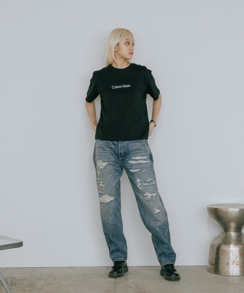 売れ筋商品|||カルバンクライン Tシャツ レディース トップス CLASSIC LOGO TEE - Print T-shirt - black Calvin Klein Jeans カルバンクライン Tシャツ レディース