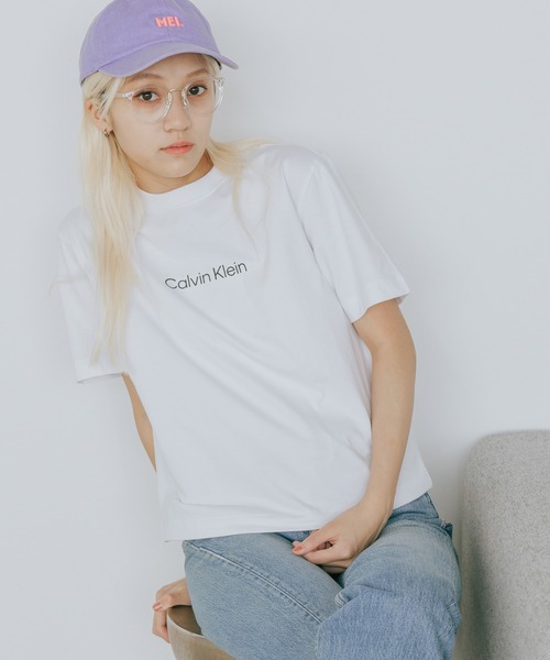 売れ筋商品|||カルバンクライン Tシャツ レディース トップス SHADOW GRAPHIC REGULAR TEE - Print T-shirt - brilliant white Calvin Klein tシャツ Klein/カルバンクライン SS RLXD STANDARD