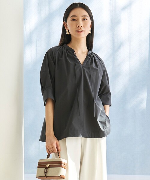 新品　[UNFILO] 【軽量/UVケア】FINE MOVE ランタンブラウス UNFILO（アンフィーロ） ブラウス シャツ FINE MOVE ランタンブラウス