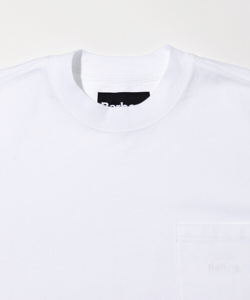 Barbour ホワイト Tシャツ Mサイズ Barbour tシャツ Barbour/バブアー 別注 ポケット 刺繍 Tee