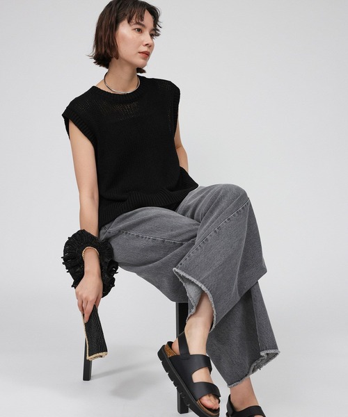 BABYLONE tシャツ バックスリットノースリーブプルオーバー