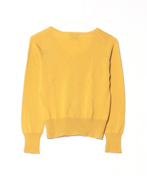 「arnold palmer timeless」 ワンポイントVネックニット 1 イエロー レディース_画像2