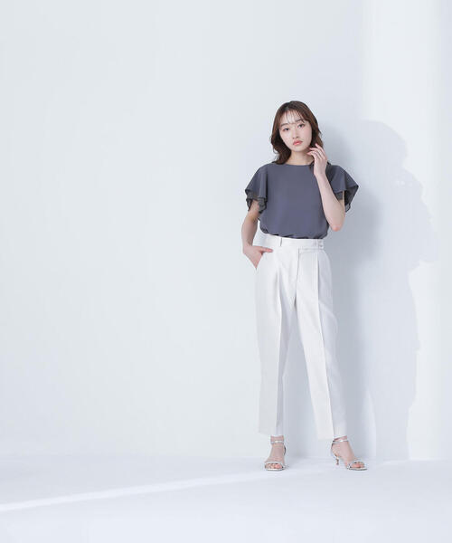 ブラウス シャツ シアーレイヤードフレアブラウス レディース NATURAL BEAUTY BASIC ブラウス シャツ シアーレイヤードフレア
