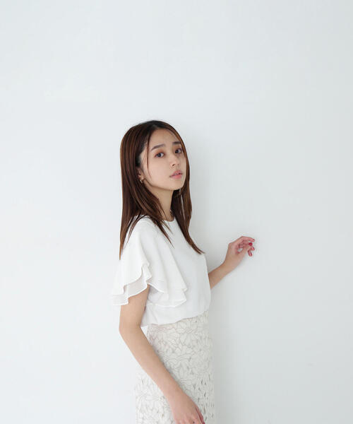 ブラウス シャツ シアーレイヤードフレアブラウス レディース NATURAL BEAUTY BASIC ブラウス シャツ シアーレイヤードフレア