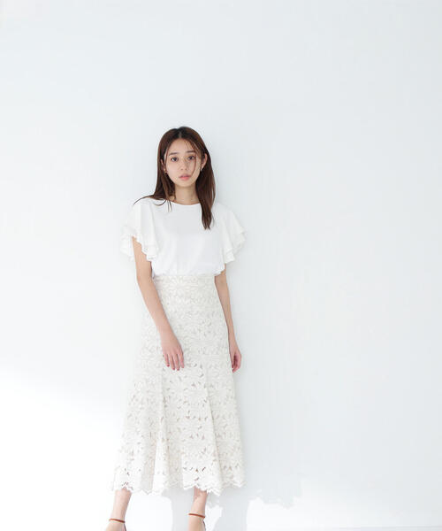 ブラウス シャツ シアーレイヤードフレアブラウス レディース NATURAL BEAUTY BASIC ブラウス シャツ シアーレイヤードフレア