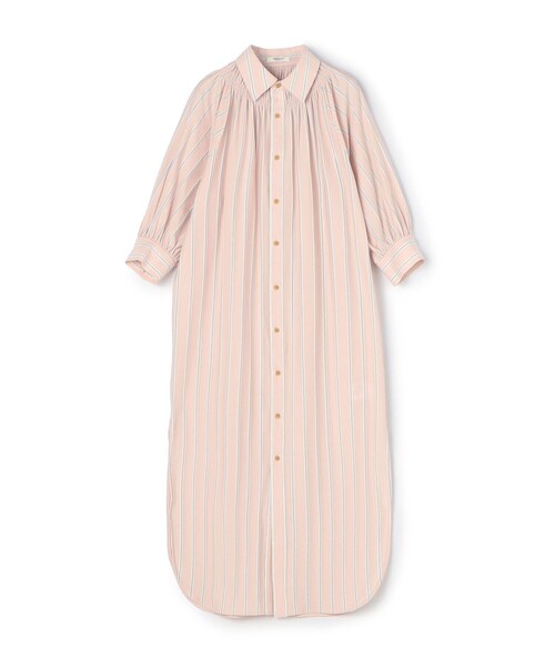 美品 トゥモローランド マカフィー 2,3万 スタンドカラーシャツワンピース C MACPHEE（マカフィー） シャツワンピース ハイゲージストライプ シャツ