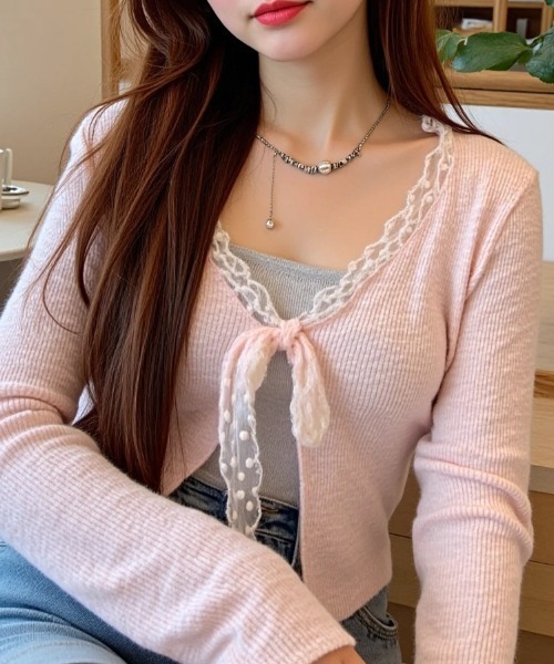 空模様レース おけーじょんカーディガン 米澤美也子 レース使いのカーディガン | ライトアップオンラインストア