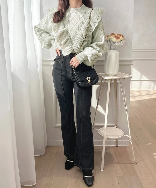 「apres jour」 長袖ニット X-LARGE ミント レディース_画像7