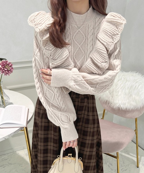 「apres jour」 長袖ニット X-LARGE ミント レディース_画像9