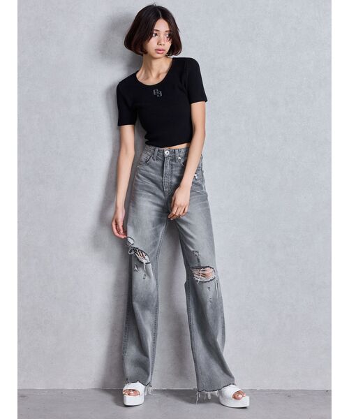GYDA ハーフスリーブニットトップス GYDA（ジェイダ）の「GYDA PATTERNハーフスリーブニットトップス