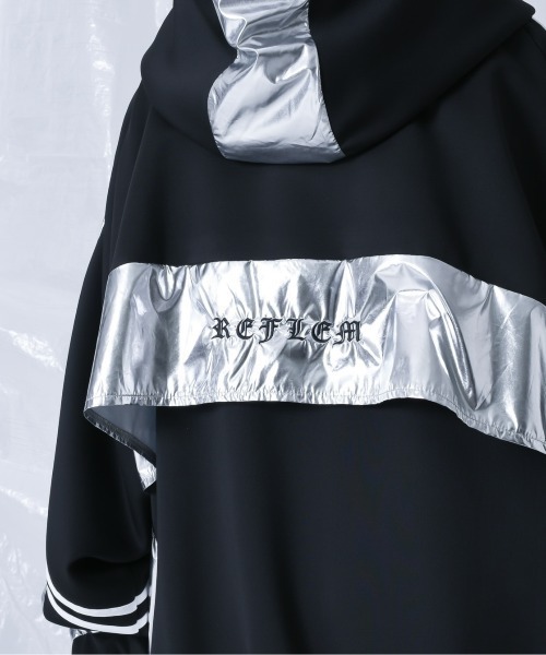 REFLEM ブラック×シルバージップフーディー REFLEM 「REFLEM」 ジップアップパーカー FREE ブラック