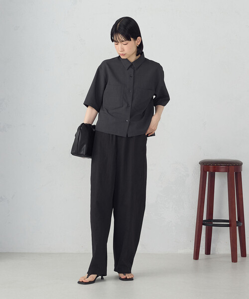 ブラウス シャツ クロップド 半袖シャツ レディース COMME CA ISM ブラウス シャツ クロップド 半袖シャツ