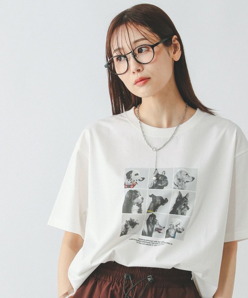 tシャツ 「洗える」プリントパッチワークTEE カットソー レディース GLOBAL WORK tシャツ ヘビロッTEEアソートプリント/577891