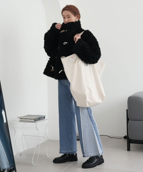 「SLOBE citron.」 加工デニムパンツ 38 サックスブルー レディース