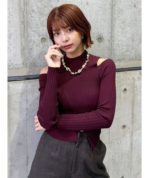 MURUA（ムルーア） ニット セーター ショルダーカットリブニット