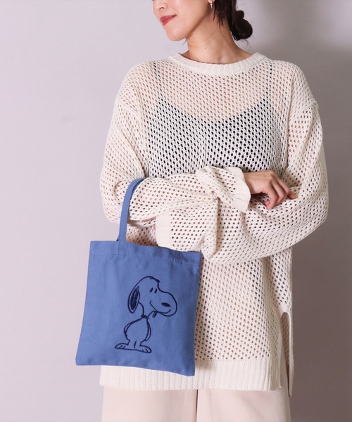 PEANUTS トートバッグ (ACT)「PEANUTS」スヌーピー 刺繍 キャンバス
