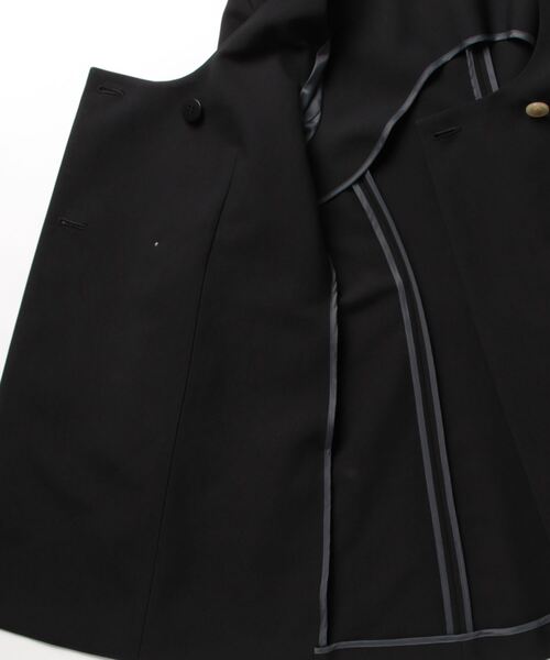 LANVIN en Bleu 「LANVIN Bleu」 ノーカラージャケット 38 ブラック