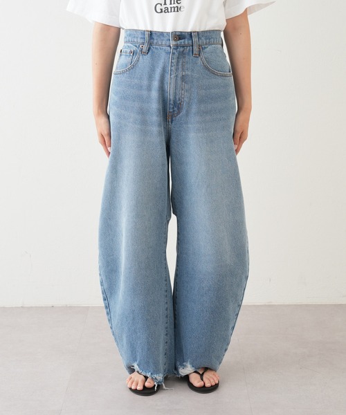 「CIAOPANIC TYPY」 ダメージ加工デニムパンツ LARGE ブルー レディース
