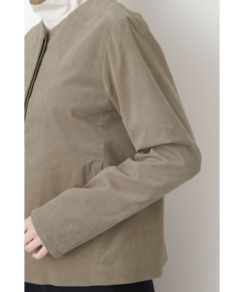 「human woman」 ノーカラージャケット LARGE ブルー レディース