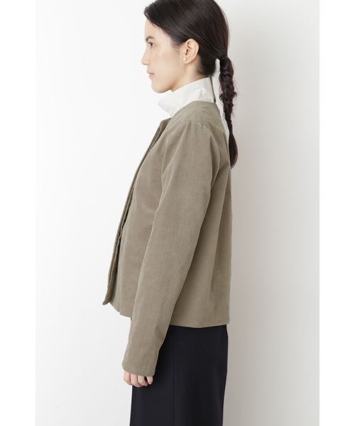 「human woman」 ノーカラージャケット LARGE ブルー レディース