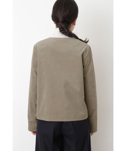 「human woman」 ノーカラージャケット LARGE ブルー レディース