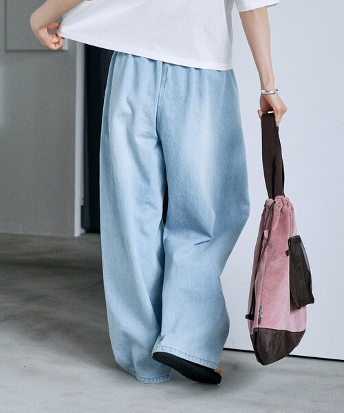 「FREAK'S STORE」 加工デニムパンツ MEDIUM サックスブルー レディース
