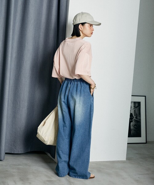 「FREAK'S STORE」 加工デニムパンツ MEDIUM サックスブルー レディース