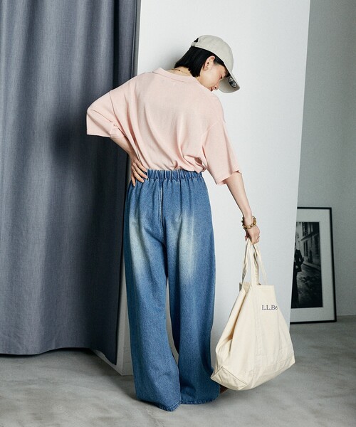 「FREAK'S STORE」 加工デニムパンツ MEDIUM サックスブルー レディース