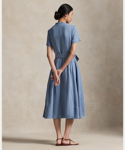 ポロ　ラルフローレン　シャツワンピース　ベルテッド　Aライン　美品 POLO RALPH LAUREN（ポロ・ラルフローレン） シャツワンピース