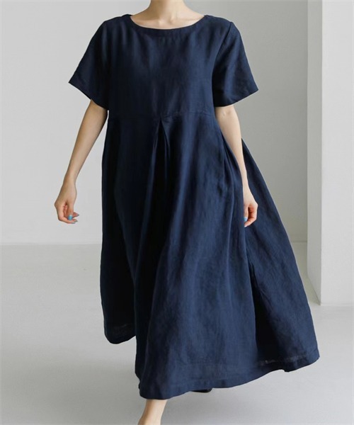 「Dream garden」 半袖ワンピース X-LARGE ベージュ レディース_画像5